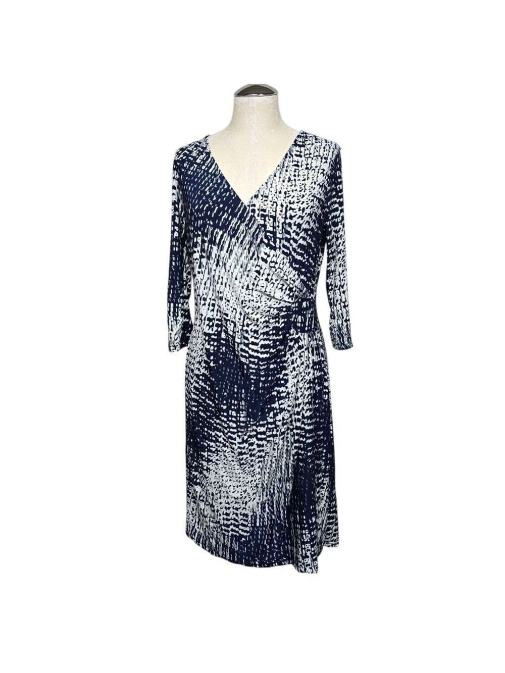 Mlle Gabrielle Blue White Dress L